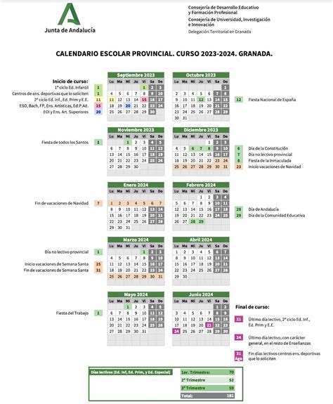 calendario escolar granada 2024